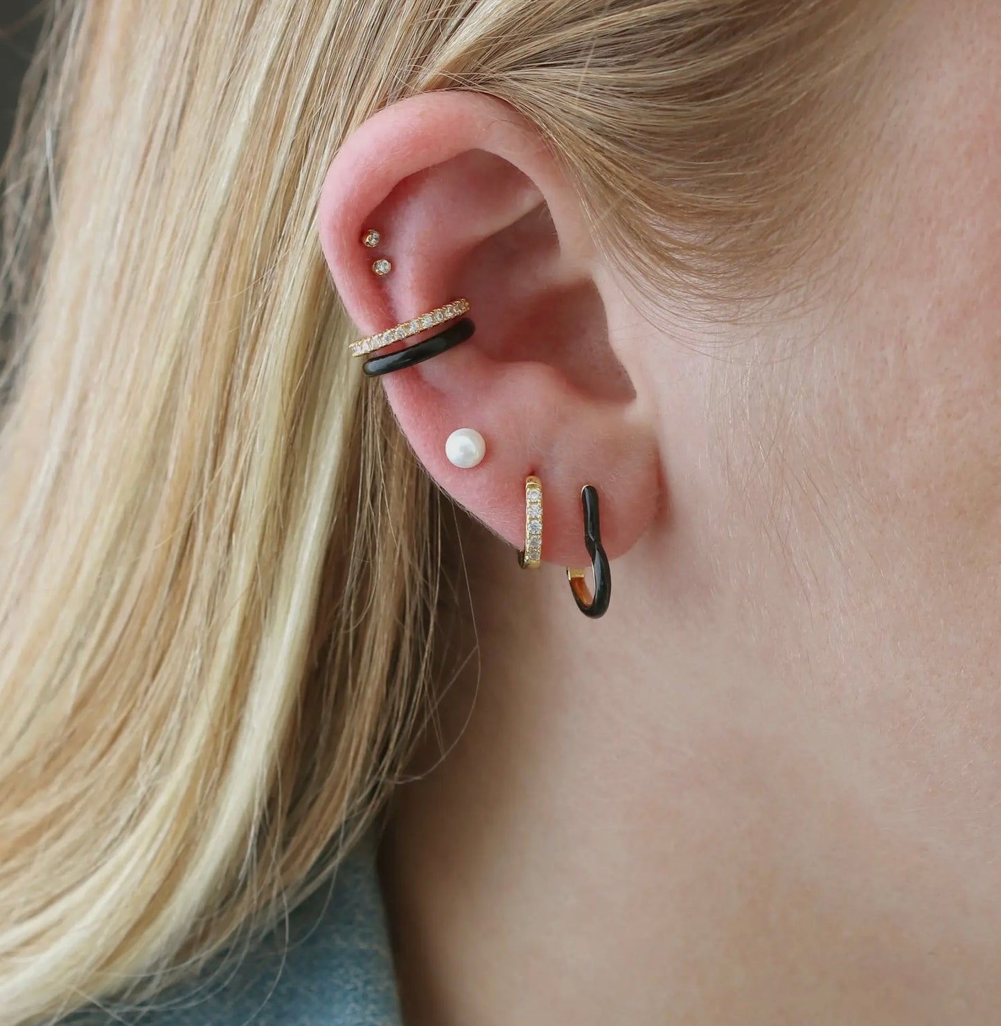 Crystal Huggie Hoop Earrings