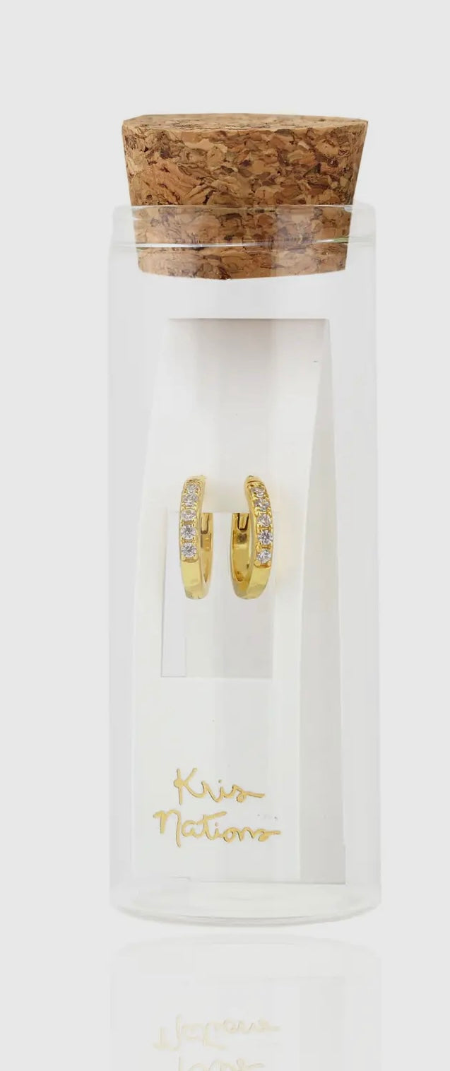 Crystal Huggie Hoop Earrings