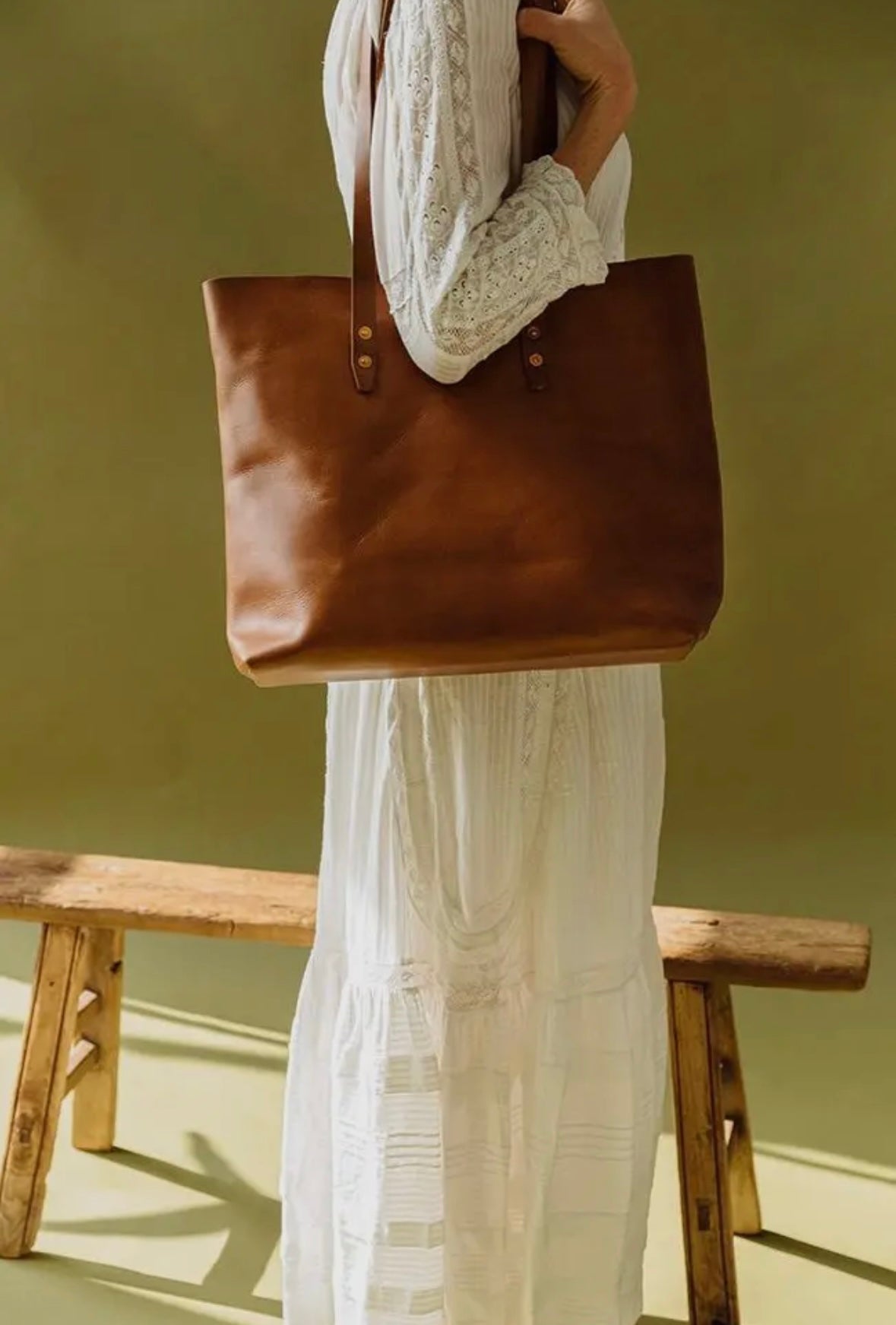Leather Simple Tote Bag