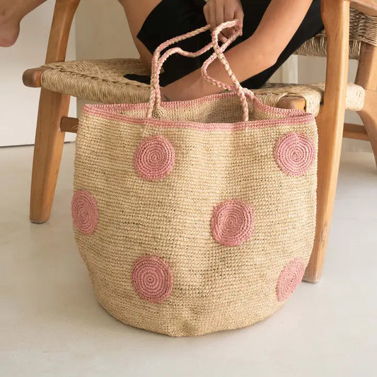 Biscotti Raffia Straw Tote Bag