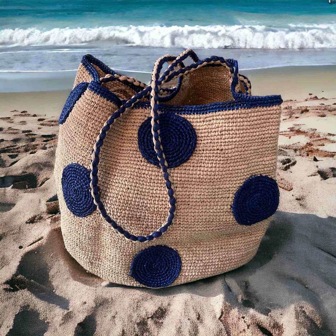 Biscotti Raffia Straw Tote Bag