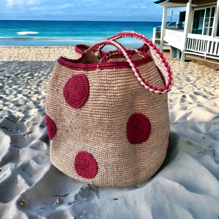 Biscotti Raffia Straw Tote Bag