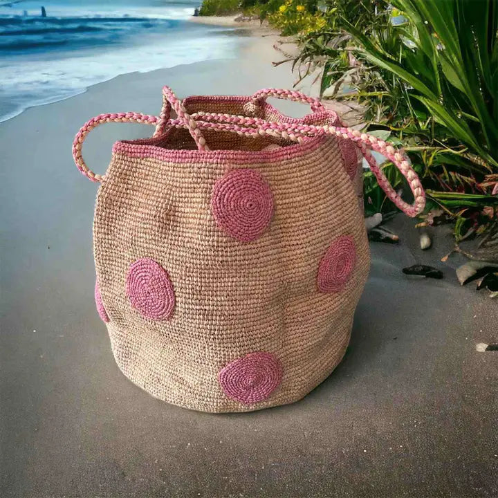 Biscotti Raffia Straw Tote Bag