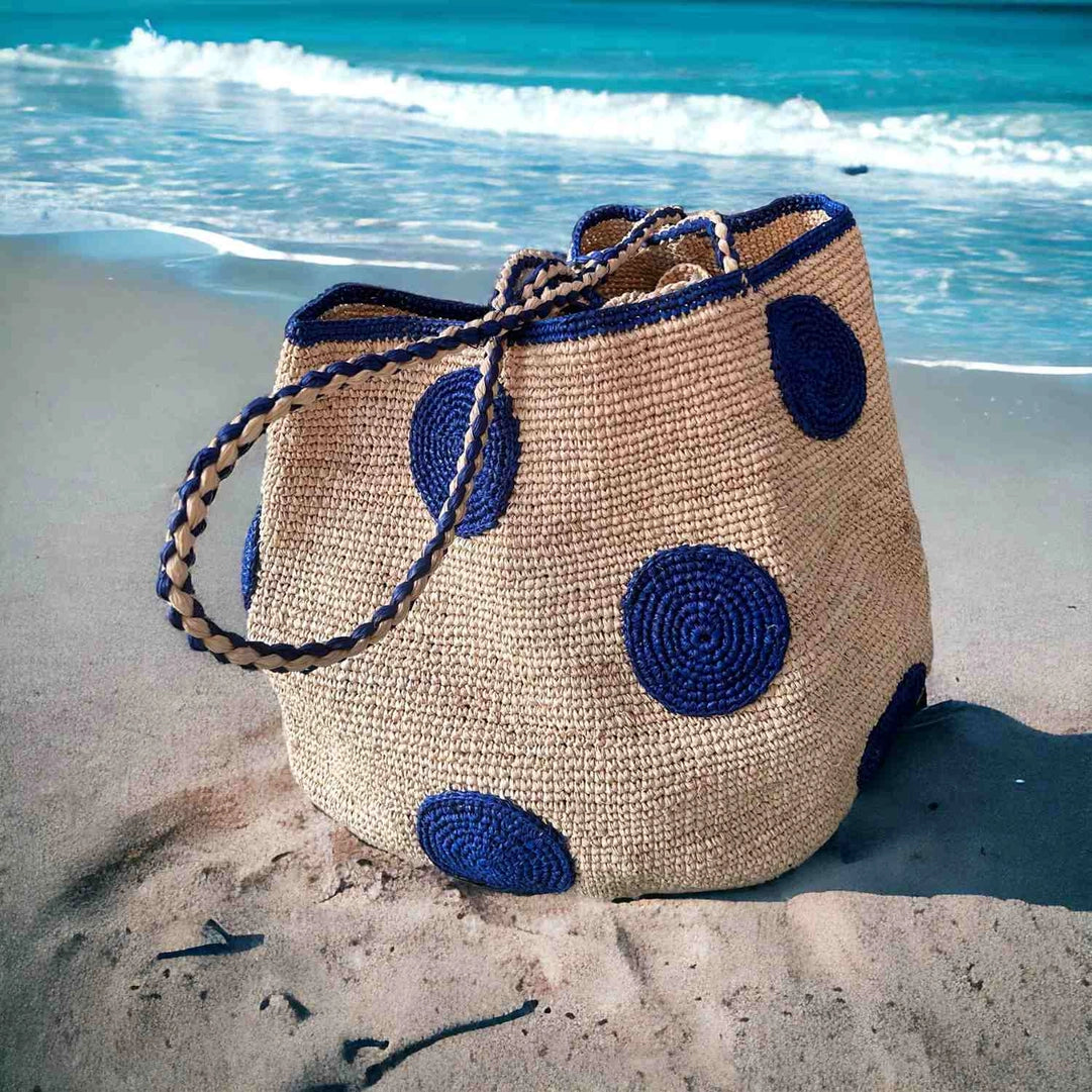 Biscotti Raffia Straw Tote Bag