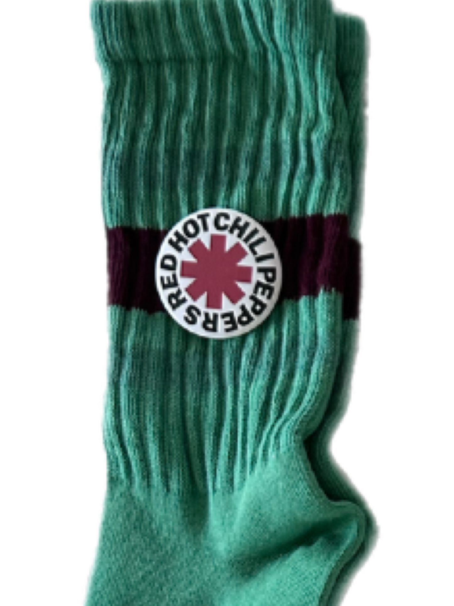 Retro Stripe Hand-Dyed Crew Sock with Charm