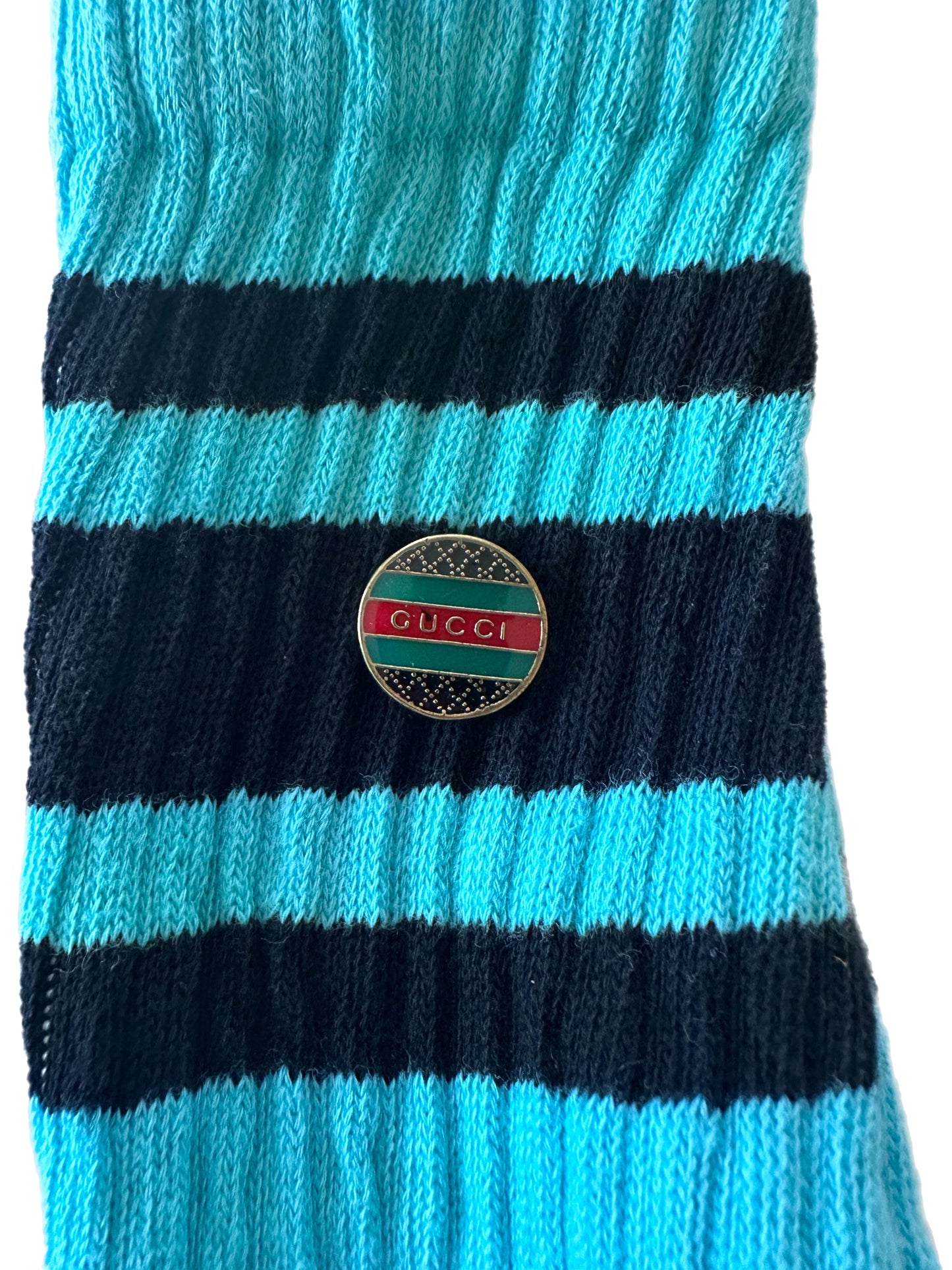 Retro Stripe Hand-Dyed Crew Sock with Charm