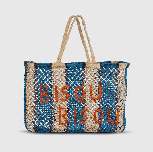 Bisou Bisou Woven Jute Tote