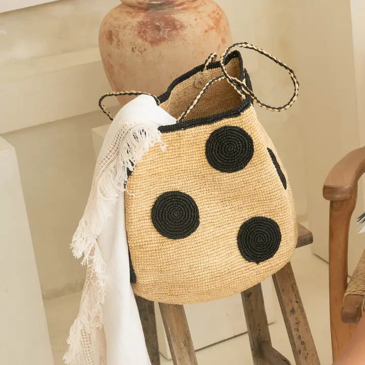Biscotti Raffia Straw Tote Bag